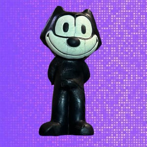 Vintage 5in Felix the Cat Rubber Squeeze Toy Cartoon Character