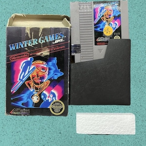 Winter Games Nintendo NES 1987 In Box Tested NO Manual