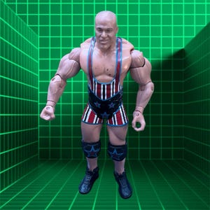 Figura de acción de lucha libre vintage de Kurt Angle de la WWE, 2003, JAKKS Pacific, año 2000
