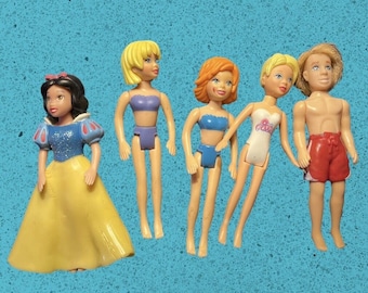 Vintage Mattel 2000 y2k  Polly Pocket 5 Figures 3&#39; inch Bundle Lot 1 Male