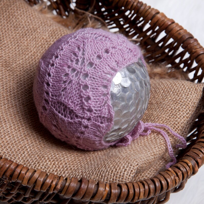 PDF Photography prop Newborn hat pattern Advanced Lace weight 0 Intermediate Queeny Newborn Bonnet Pattern Knit