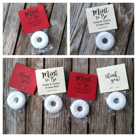 Custom Wedding Mints Christmas Colors Red Ivory Mint To Etsy