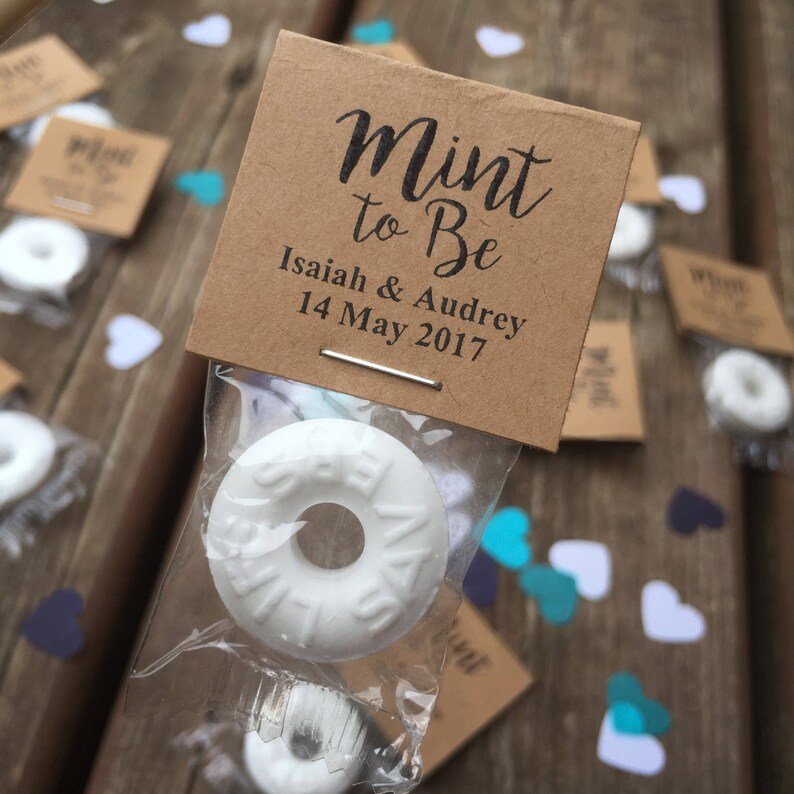 100 Custom Wedding Mints Kraft Brown Mint To Be Wedding Etsy