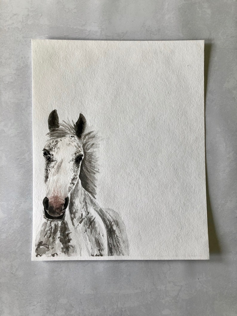 White Horse Original Watercolor