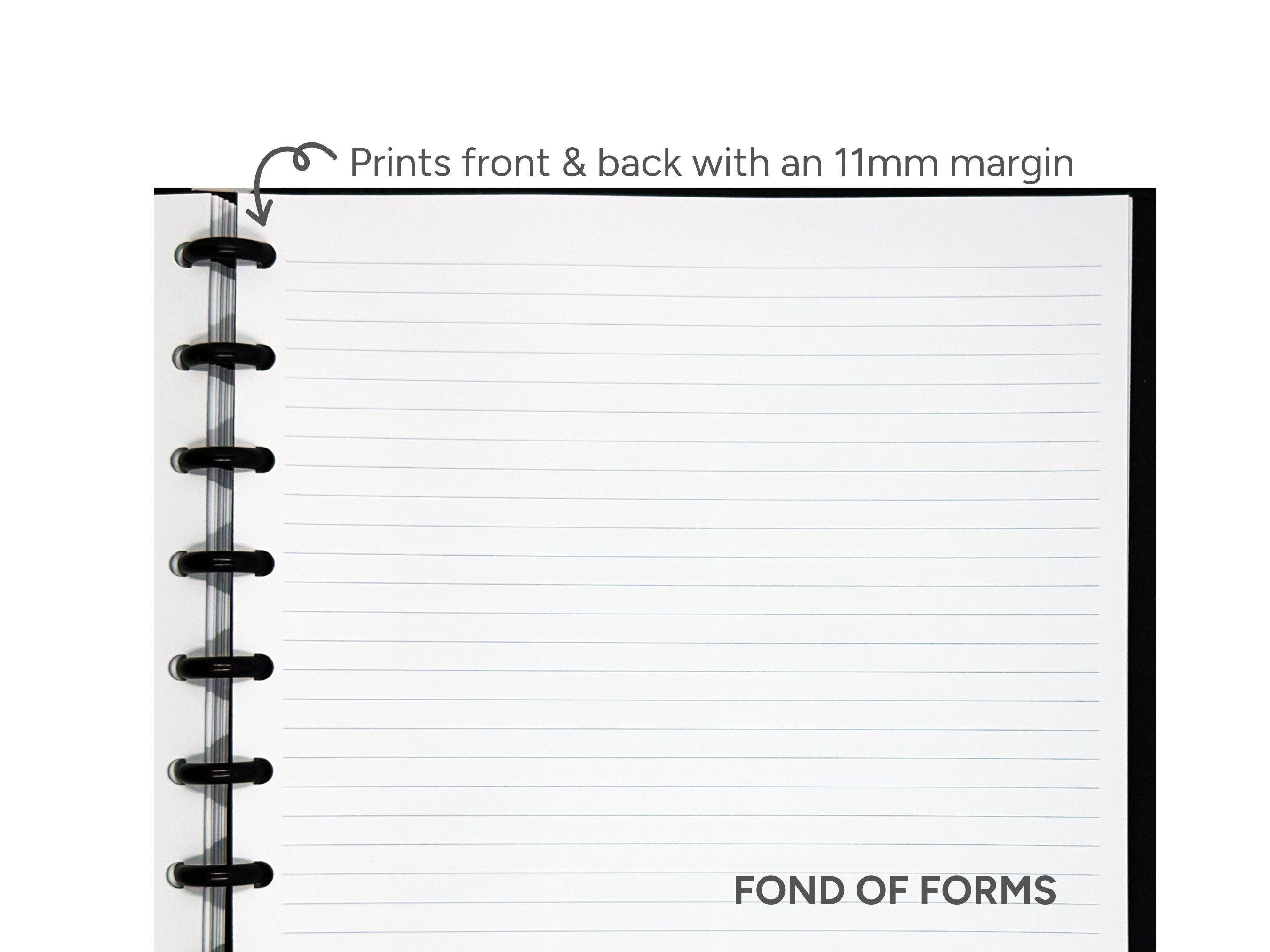Lined Paper Printable - Letter Discbound - 8.5x11 PDF File Digital ...