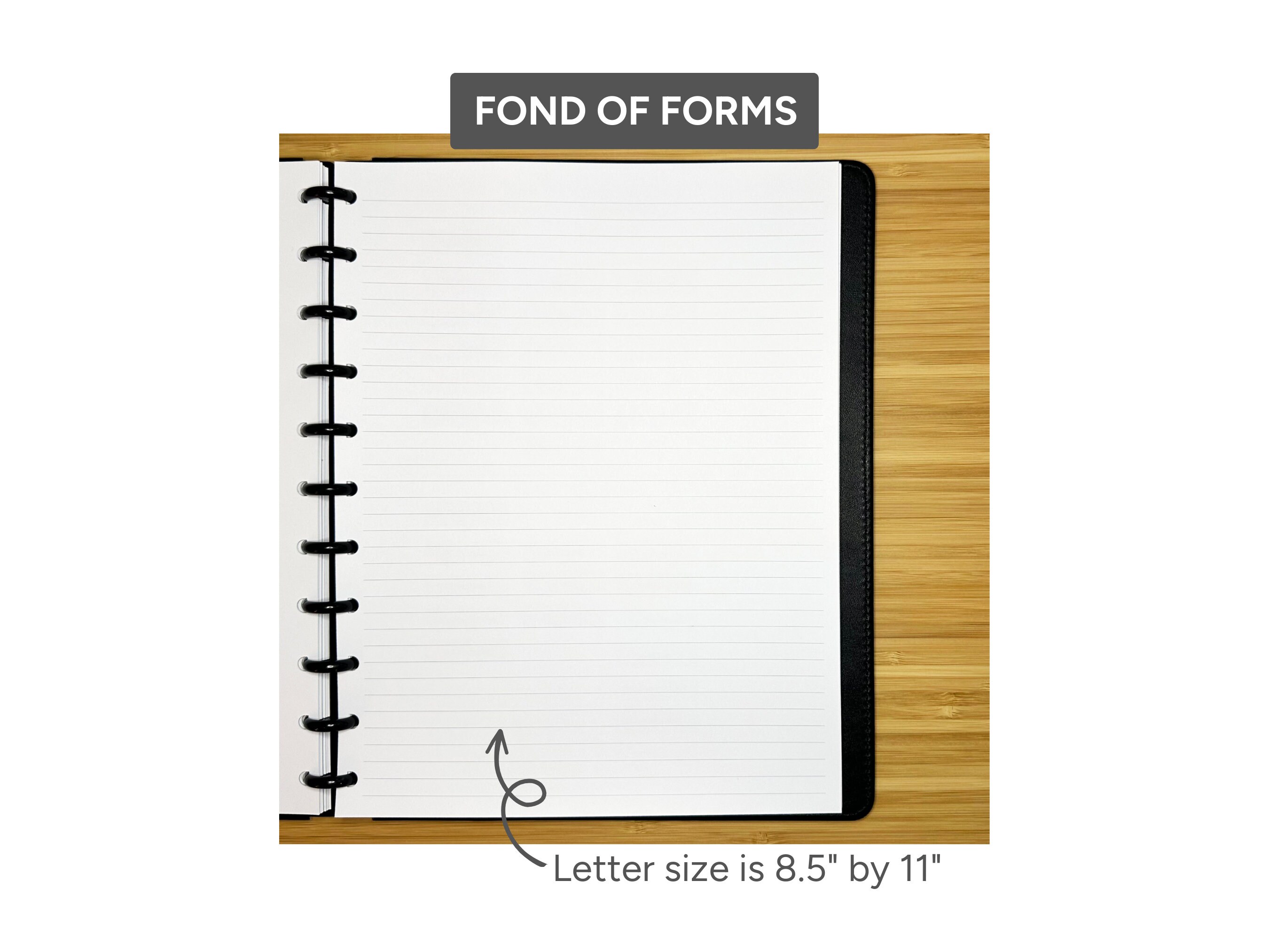 Lined Paper Printable - Letter Discbound - 8.5x11 PDF File Digital ...