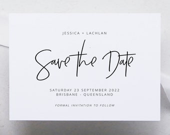 ELLIE - Printable Save the Date template, save the date card, save-the-date, modern save the date TEMPLETT instant download