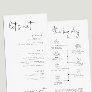 ASCOT Hochzeitsmenü-Zeitleistenvorlage, druckbares Hochzeitsmenü, bearbeitbare Ereigniszeitleiste, Templett, Wochenendplan, Willkommenstasche