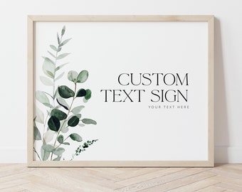 Greenery Custom Sign Template, Botanical Custom Sign, Editable Sign Printable Custom Signs, Edit Yourself Sign BEACHMERE