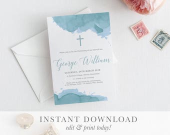 diy baptism invite etsy
