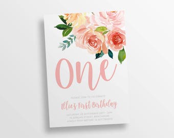 floral invitation etsy