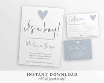 baby boy shower invitation etsy
