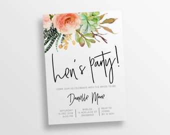 hen party invitation etsy
