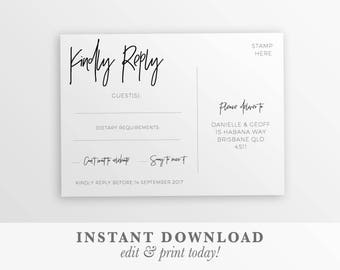 rsvp postcard etsy