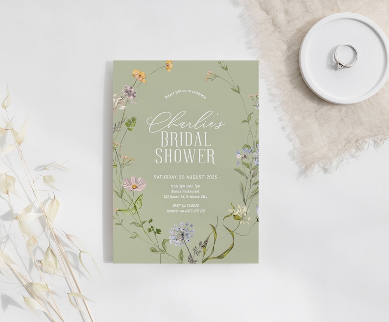 BETTY Colorful Wildflower Shower Invitation Template, Editable Bridal Shower Invitation Boho, Wildflower, Templett Instant Download image 9