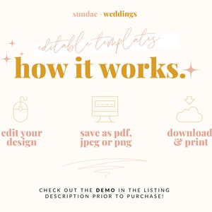 SOFIA Modern Wedding Events Card Template, Editable Wedding Welcome Bag Note, Wedding Events Timeline Printable, Modern Wedding Schedule image 2