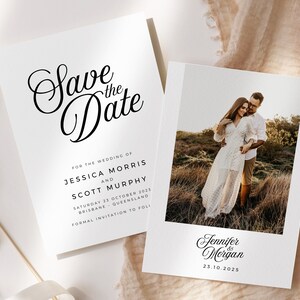 SOFIA Minimal Save the Date Template, Simple Elegant Photo Save Date Template, imprimable Minimal Wedding Save Date, Templett image 3