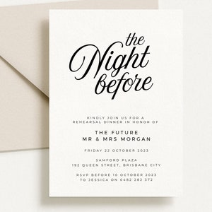 SOFIA Minimal Wedding Rehearsal Template, Night Before Rehearsal Dinner Invitation, Editable Rehearsal Invite, Instant Download Templett image 7