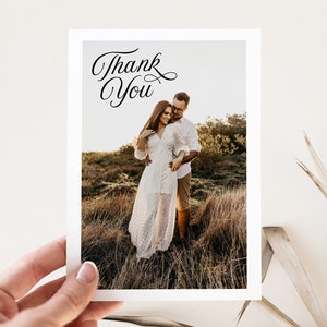 SOFIA Wedding Thank You Card Photo Template, Printable Thank You Card with Photos, Editable Instant Download Templett image 9