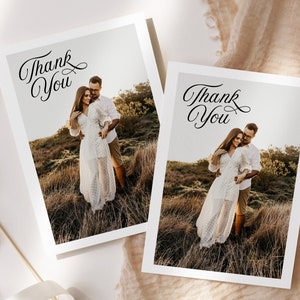 SOFIA Wedding Thank You Card Photo Template, Printable Thank You Card with Photos, Editable Instant Download Templett image 3