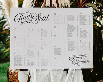 SOFIA Wedding Alphabetical Seating Chart Template, Seating Template, Simple Clean Wedding Seating editable, instant download templett