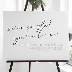 FREYA Modern Wedding Welcome Sign Template, Modern Black welcome sign birthday party sign download, Instant Download Editable Templett