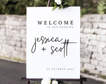 Wedding sign template, Printable Welcome Sign, ceremony sign, Sign Template, Instant Download Templett ASCOT