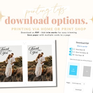 SOFIA Wedding Thank You Card Photo Template, Printable Thank You Card with Photos, Editable Instant Download Templett image 6