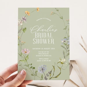 BETTY Colorful Wildflower Shower Invitation Template, Editable Bridal Shower Invitation Boho, Wildflower, Templett Instant Download image 2