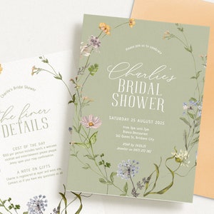 BETTY Colorful Wildflower Shower Invitation Template, Editable Bridal Shower Invitation Boho, Wildflower, Templett Instant Download image 7