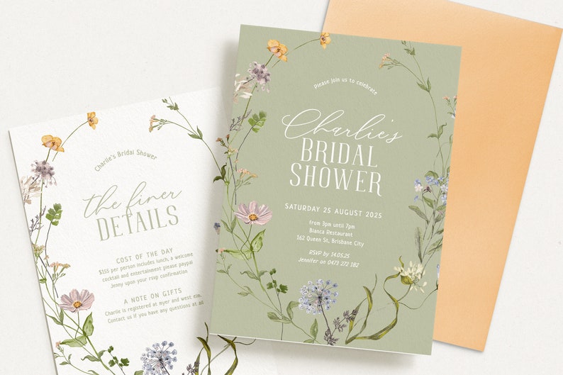 BETTY Colorful Wildflower Shower Invitation Template, Editable Bridal Shower Invitation Boho, Wildflower, Templett Instant Download image 7