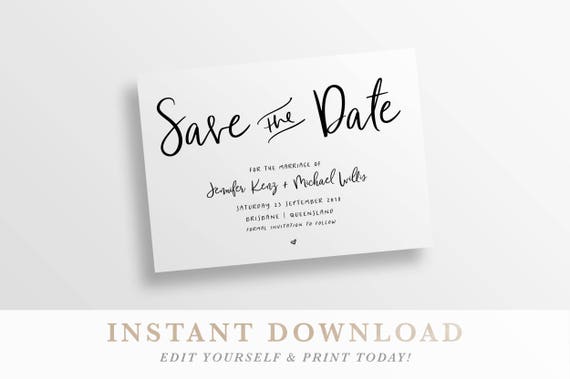 save the date printable save the date save the date card etsy