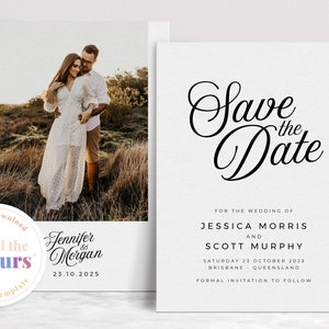 SOFIA Minimal Save the Date Template, Simple Elegant Photo Save Date Template, imprimable Minimal Wedding Save Date, Templett image 7