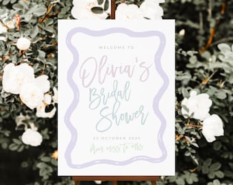 POLLY Bridal Shower Welcome Sign Template, Instant Download Editable Sign Template, Colorful Shower Welcome, Templett