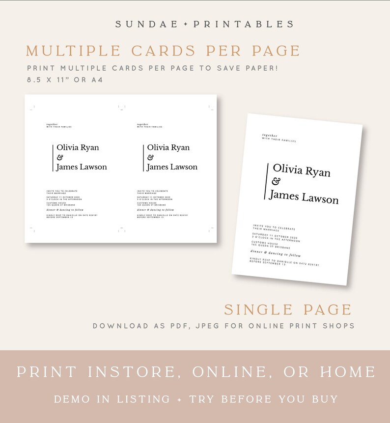 templett instant download DELIGHT modern chic Modern wedding Thank You Card simple modern wedding Thank You printable