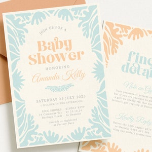 BESSIE Oh Baby Shower Invitation template Download, Vintage Rustic Baby invite download, Instant Download Editable Templett image 7