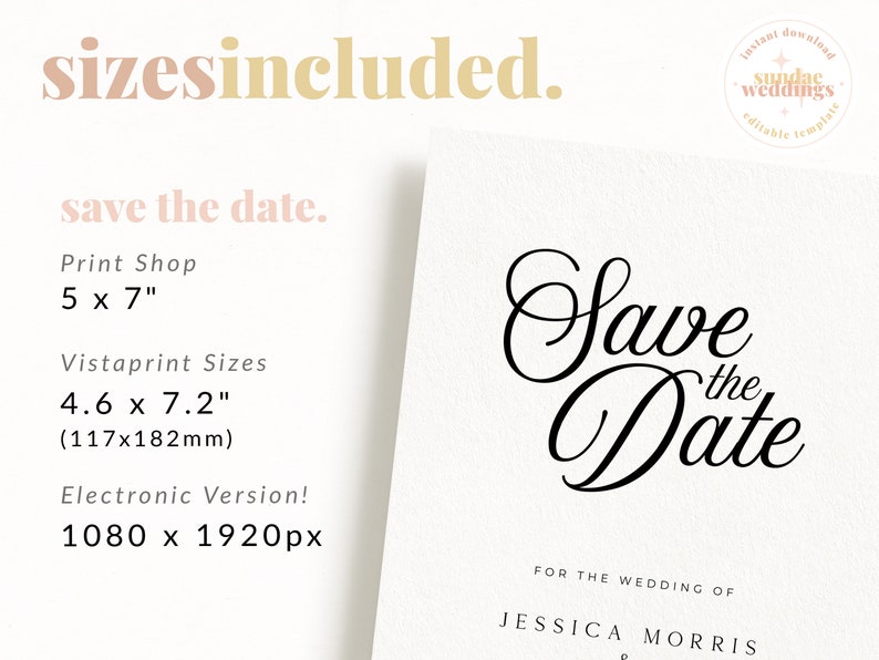 SOFIA Save the Date, Minimalist Save our Date, Photo Save the Date Download, Printable Save the Date Template, Save Date Electronic SMS image 7