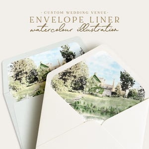 Watercolour Envelope Liner Illustration, Digital Watercolor Invitation Envelope template, Digital Download, PNG JPEG Format
