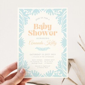 BESSIE Oh Baby Shower Invitation template Download, Vintage Rustic Baby invite download, Instant Download Editable Templett image 5