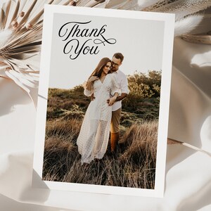 SOFIA Wedding Thank You Card Photo Template, Printable Thank You Card with Photos, Editable Instant Download Templett image 7