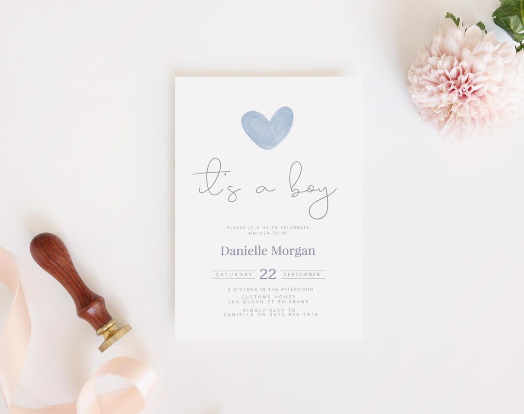 PRINTABLE Baby Boy Shower Invitation Printable Baby Shower Invite ...