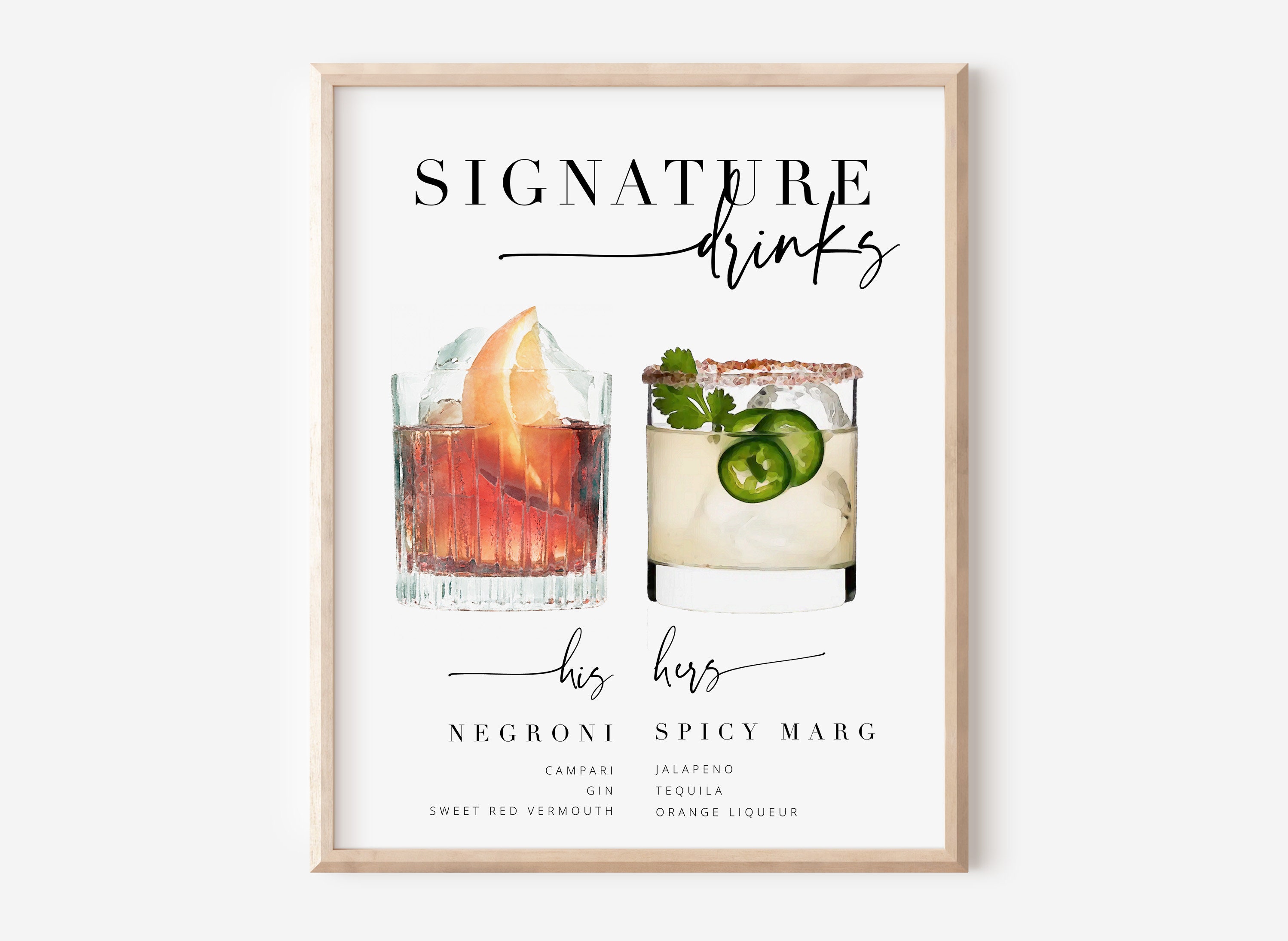 wedding drink menu ideas