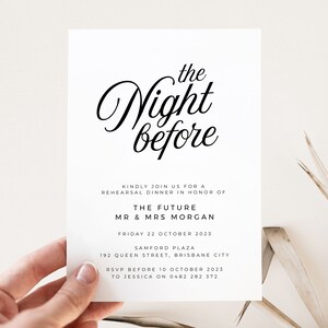 SOFIA Minimal Wedding Rehearsal Template, Night Before Rehearsal Dinner Invitation, Editable Rehearsal Invite, Instant Download Templett image 1