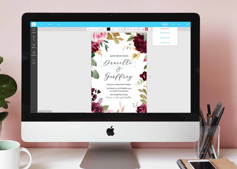 INSTANT Download 100/% Editable Templett FLORENCE Floral Wedding Details Card Printable Wedding Accommodation Information