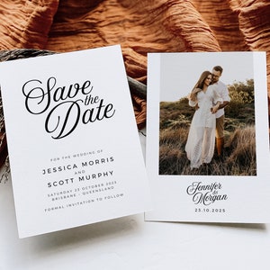 SOFIA Minimal Save the Date Template, Simple Elegant Photo Save Date Template, imprimable Minimal Wedding Save Date, Templett image 8