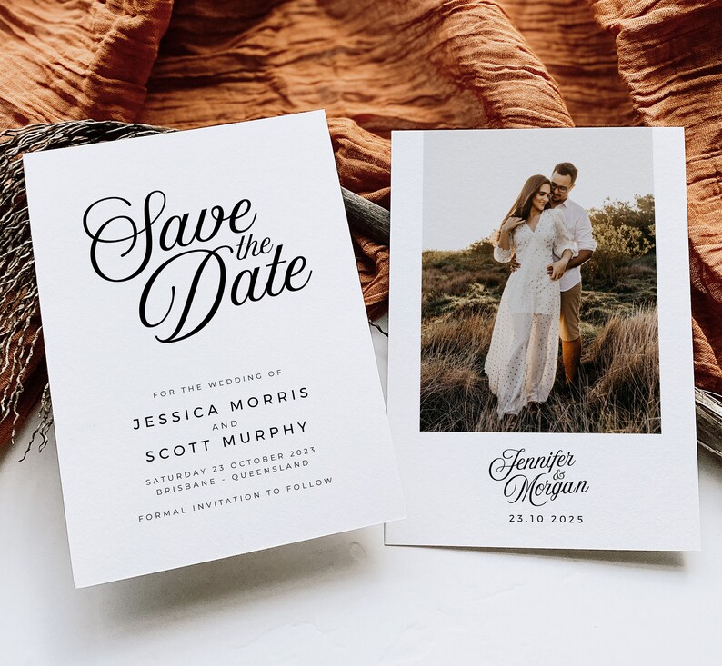 SOFIA Minimal Save the Date Template, Simple Elegant Photo Save Date Template, imprimable Minimal Wedding Save Date, Templett image 8