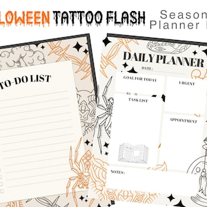 Halloween Tattoo Flash Planner Duo - To Do List & Daily Planner