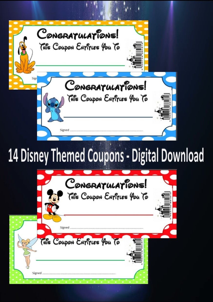 14 Disney Themed Coupons Use During Your Vacation or for Etsy