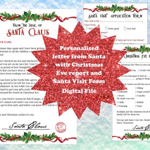 Carta personalizada de Papá Noel, informe de Nochebuena y conjunto de aplicaciones de visita de Papá Noel - Archivos digitales