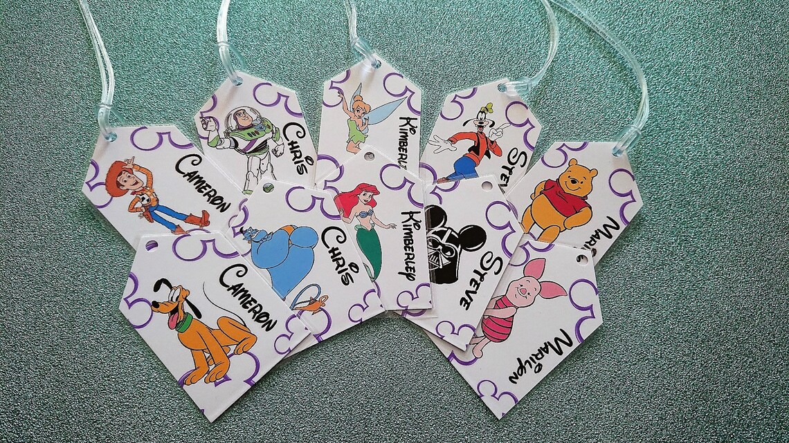 Personalised Disney Character Luggage Tags Choose your Etsy